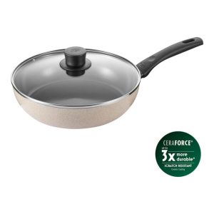 Ledro Traktörpanna med lock, 28 cm, Aluminum, Keramisk non-stick-beläggning Från Ballarini