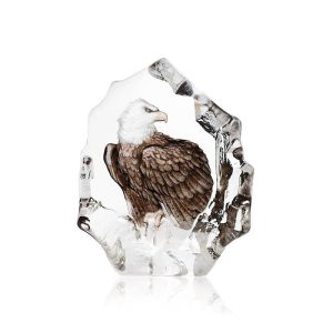 Vithövdad Örn Wildlife H14cm Från Målerås Glasbruk