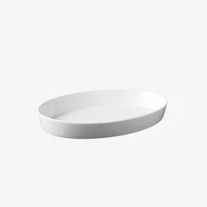 Aroma Ovalt fat/Ugnsform Porslin 30 cm Vit Från Aida