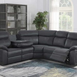 TEDDY Reclinerhörnsoffa, Tyg, Grå, el 267*267cm Från NFG