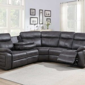 TEDDY Reclinerhörnsoffa, Tyg, BrunGrå, el 267*267cm Från NFG