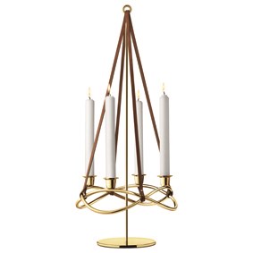 SEASON Ljusstake STAINLESS STEEL GOLD PLAT INKLUSIVE EXTENSION PACK GEORG JENSEN