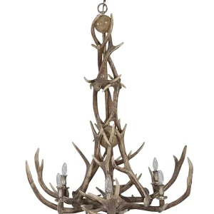 Antler ChandelierTaklampa Resin och Metall Från Artwood