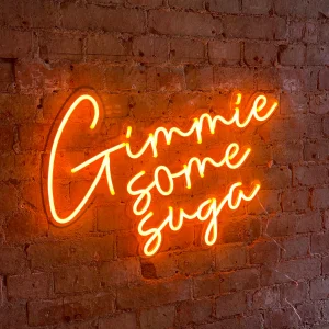 Gimmie Some Suga Väggtavla LED-Neon Orange 73*53cm Från Locomocean
