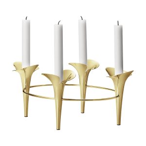 BLOOM Ljusstake Guldpläterat Från Georg Jensen