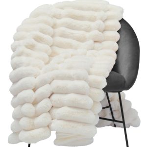 Liny Pläd Exklusiv Large Elfenben 220*140cm från Skinnwille