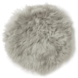 Gently Sittdyna Fårskinn Silver Beige Rund 34cm utan fyllning Från Skinnwille