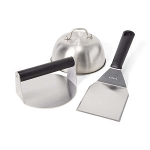 Smash Burger 3-del Set, Stekspade, Burgerpress, Cloche från SATAKE